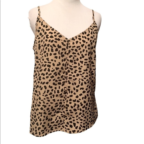 Sanctuary tan and black cheetah cami w buttons, M - Picture 1 of 11